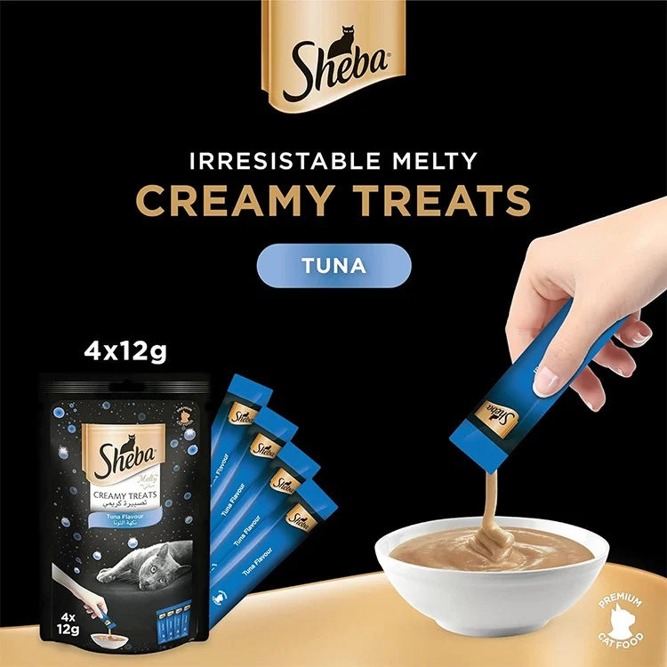 Sheba Melty Mixed Creamy Cat Treats Tuna and Seafood Flavor 4 in 12 gr