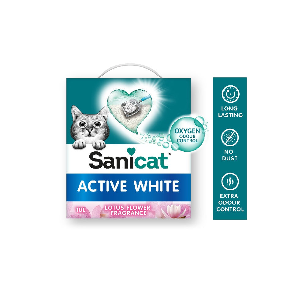Sanicat White Bentonite Ultra Clumping Cat Litter Lotus Flower Scent 6 L