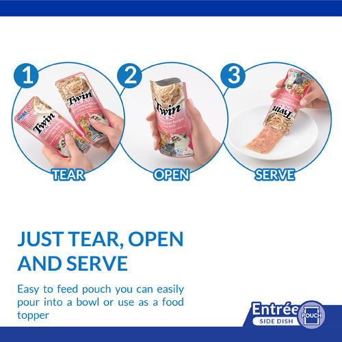Inaba Twin Chicken, Scallops and Tuna Cat Treats in Scallop Broth 2 in 40 gr