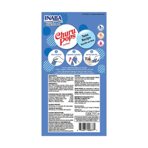 Inaba Churu Pops Cat Treats with Tuna 4 in 15 gr