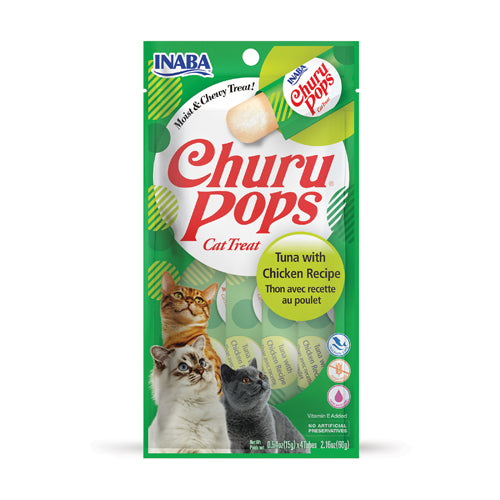 Inaba Churu Pops Cat Treats with Tuna and Chicken 4 in 15 gr
