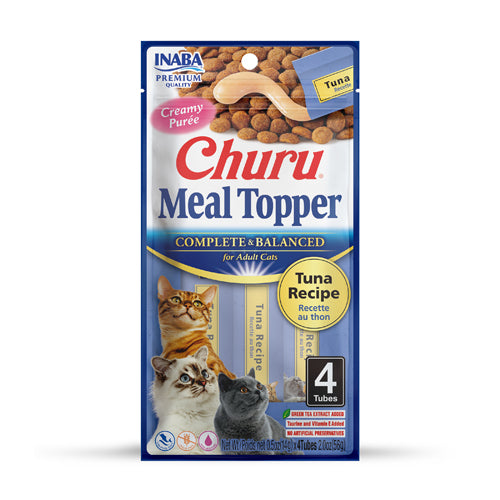 Inaba Churu Creamy Puree Meal Toppers with Tuna for Adult Cats 4 in 14 gr