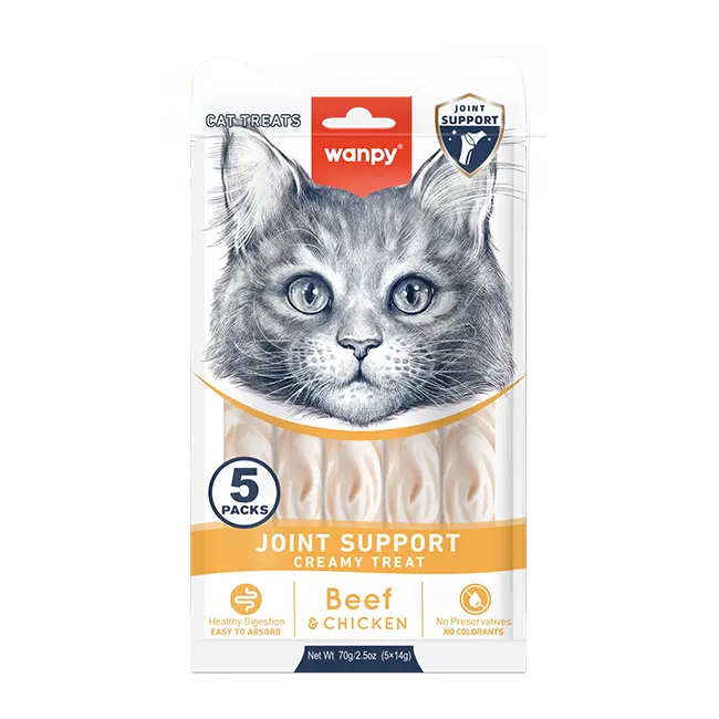 Wanpy Joint Support Creamy Cat Treats with Chicken and Beef 5 pcs
