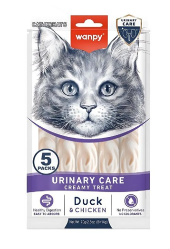 Wanpy Urinary Care Creamy Cat Treats with Chicken and Duck 5 pcs