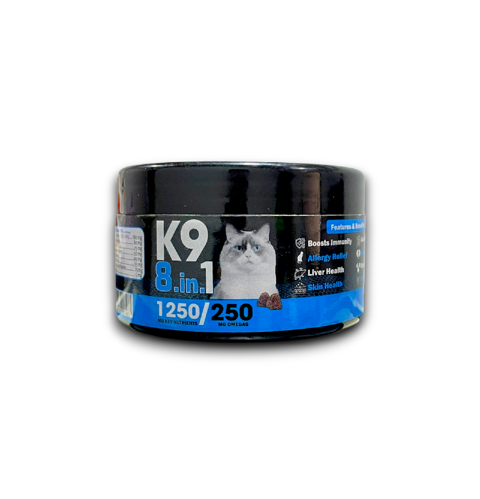 K9 Supplement For Cats multifunctional 8 in 1 60 Pcs buy One Get One Free