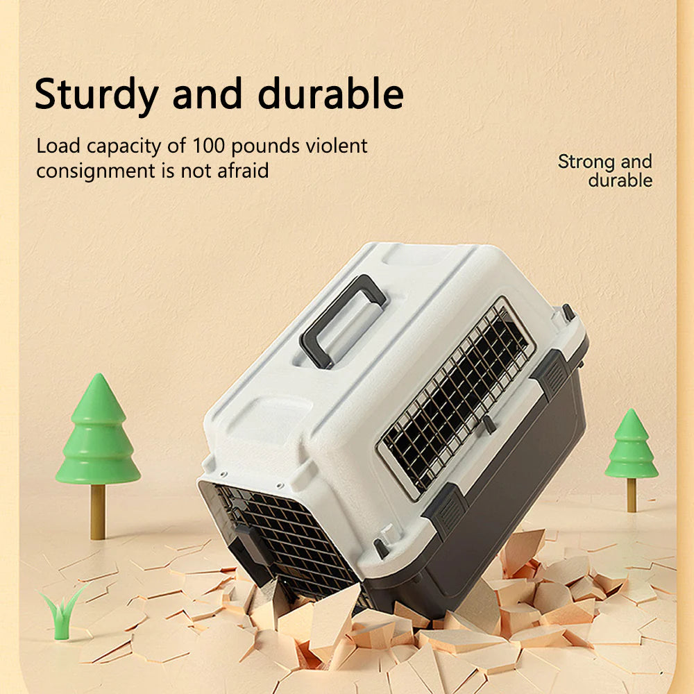 صندوق نقل الحيوانات الأليفة Skudo باللونين الأسود والرمادي XL