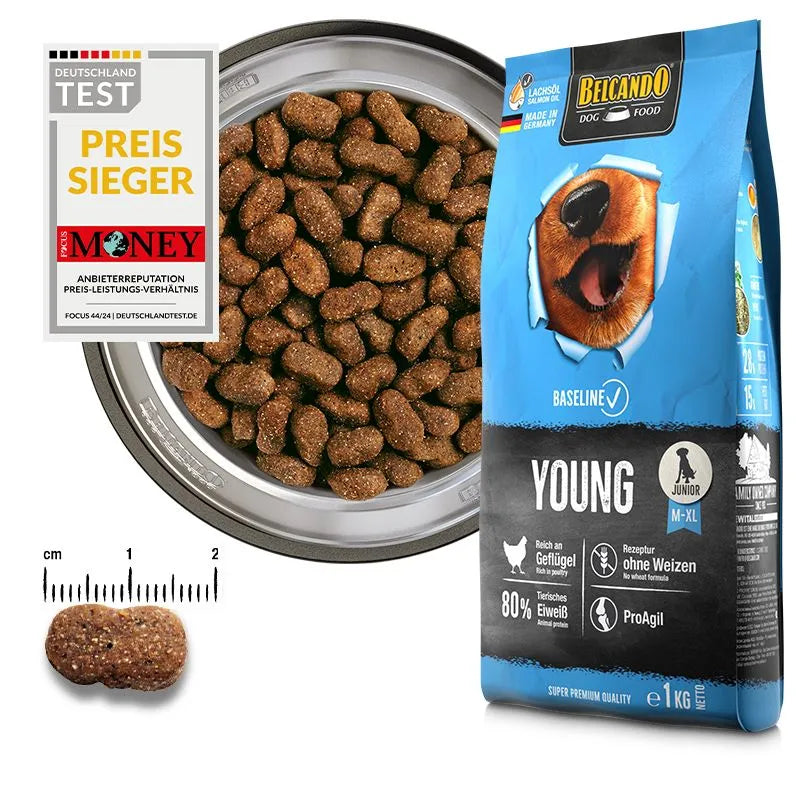 Belcando Baseline Young Dry Food with poultry for M to XL Breed junior Dogs 1 kg