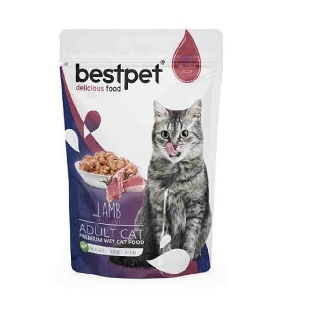 كيس طعام القطط البالغة من لحم الضأن من BestPet معلب 85 جرام