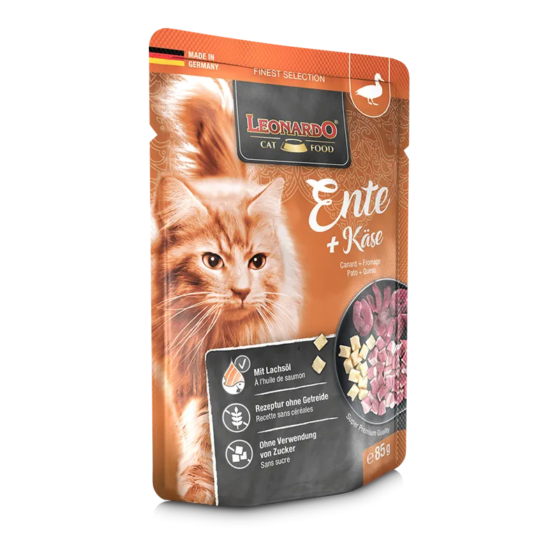 طعام القطط الرطبة ليوناردو الغني بالبط 400 جرام