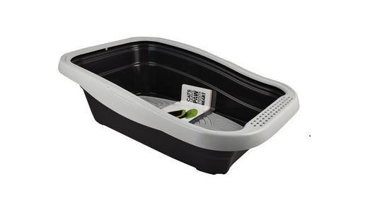 MPS Cat Litter Tray with Rim Black And Gray