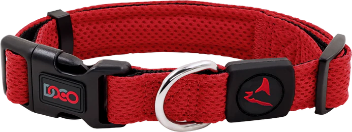 DOCO Athletica X small red Mesh Dog Collar 21 to 30 in 1.5cm