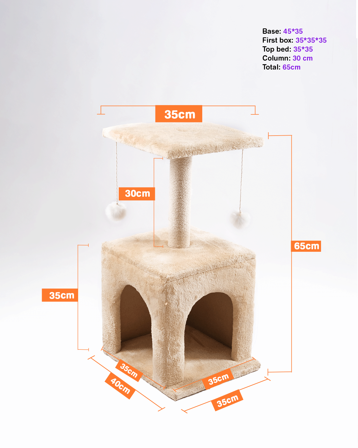 Cat Tree Platform With Indoor Scratches And Posts X small