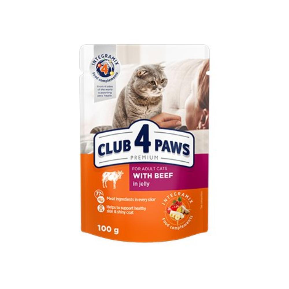 Club 4 Paws Wet Food with Beef in Jelly for Adult Cats 100 gr Ziggy Pupps