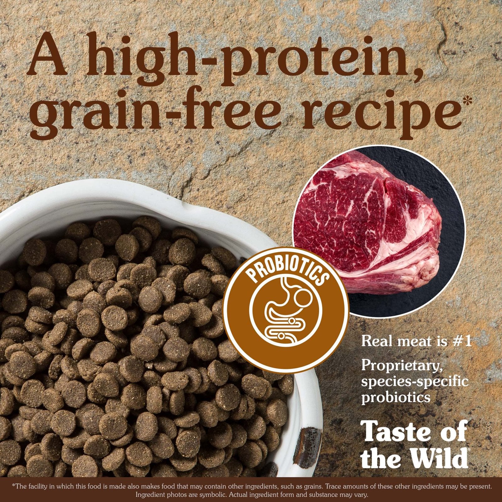 طعام الكلاب الجاف Taste of the Wild High Prairie مع لحم البيسون ولحم الغزال المشوي 2 كجم