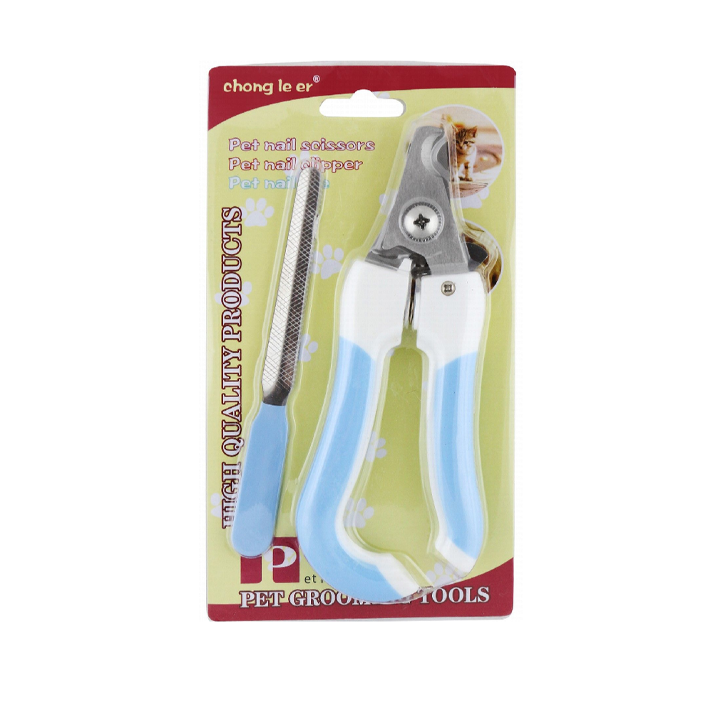 Pet Nail Clipper with Filer Blue and White large