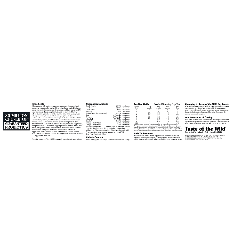 طعم البرية من المحيط الهادئ مع سمك السلمون المدخن للجراء 12 كجم