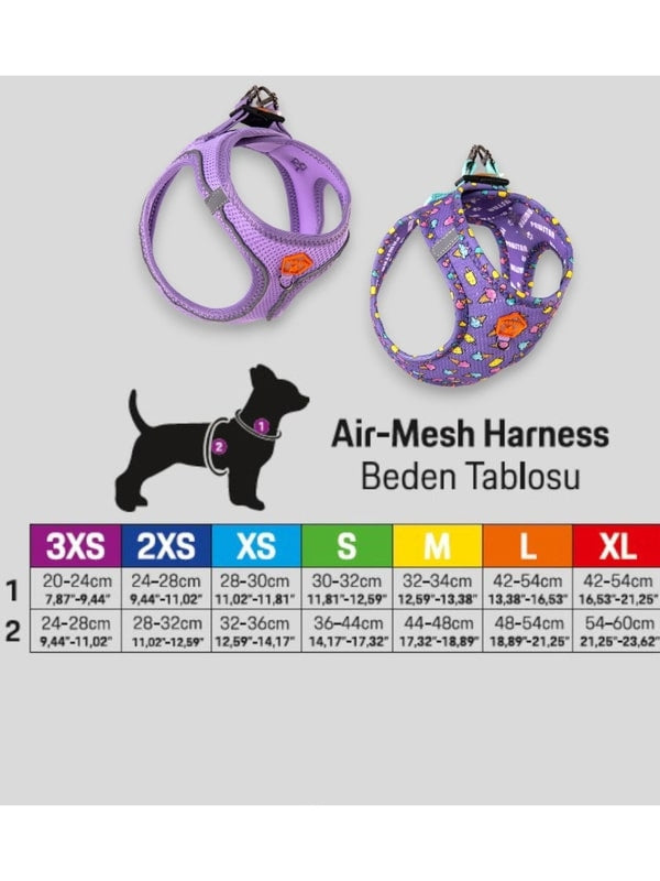 Pawstar Medium Light Red Air Mesh Dog Harness Neck 32-34cm And Waist 44-48cm