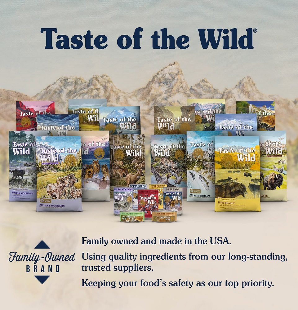طعام Taste of the Wild High Prairie مع البيسون ولحم الغزال المشوي للجراء 12.2 كجم