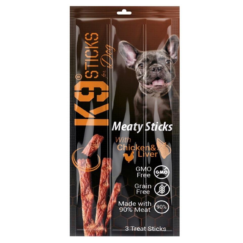 مكافآت الكلاب K9 Meaty Sticks بالدجاج والكبد 3 قطع