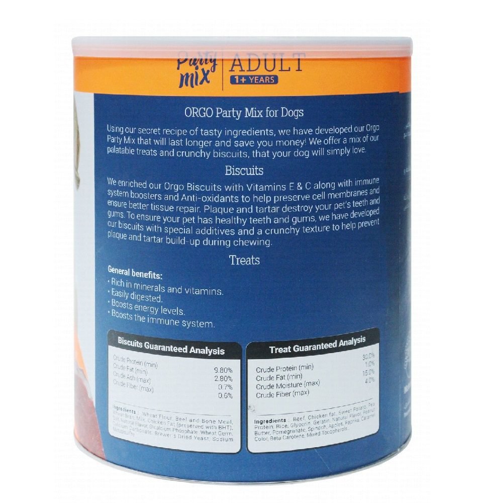 Orgo Party Mix Treats With Beef for Adult Dogs 1 kg