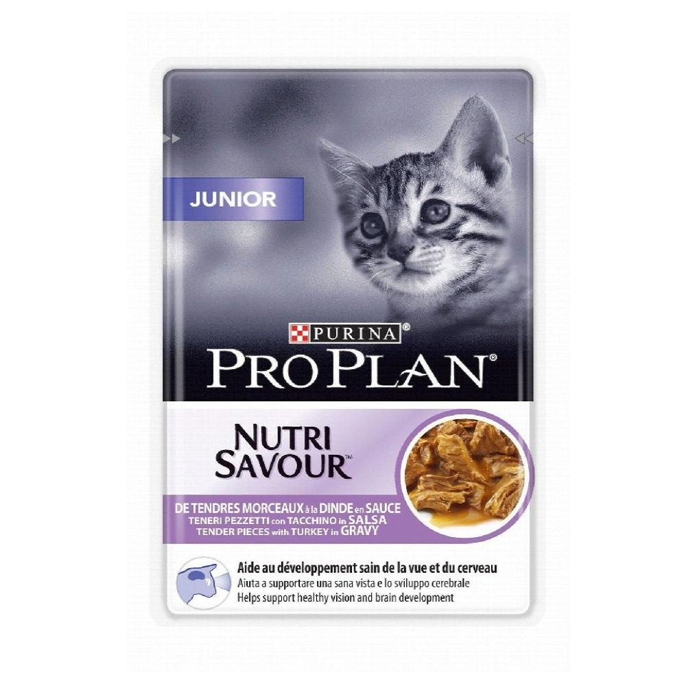 طعام القطط الرطب Purina Pro Plan Nutri Savour مع لحم الديك الرومي في المرق للقطط الصغيرة 85 جرام
