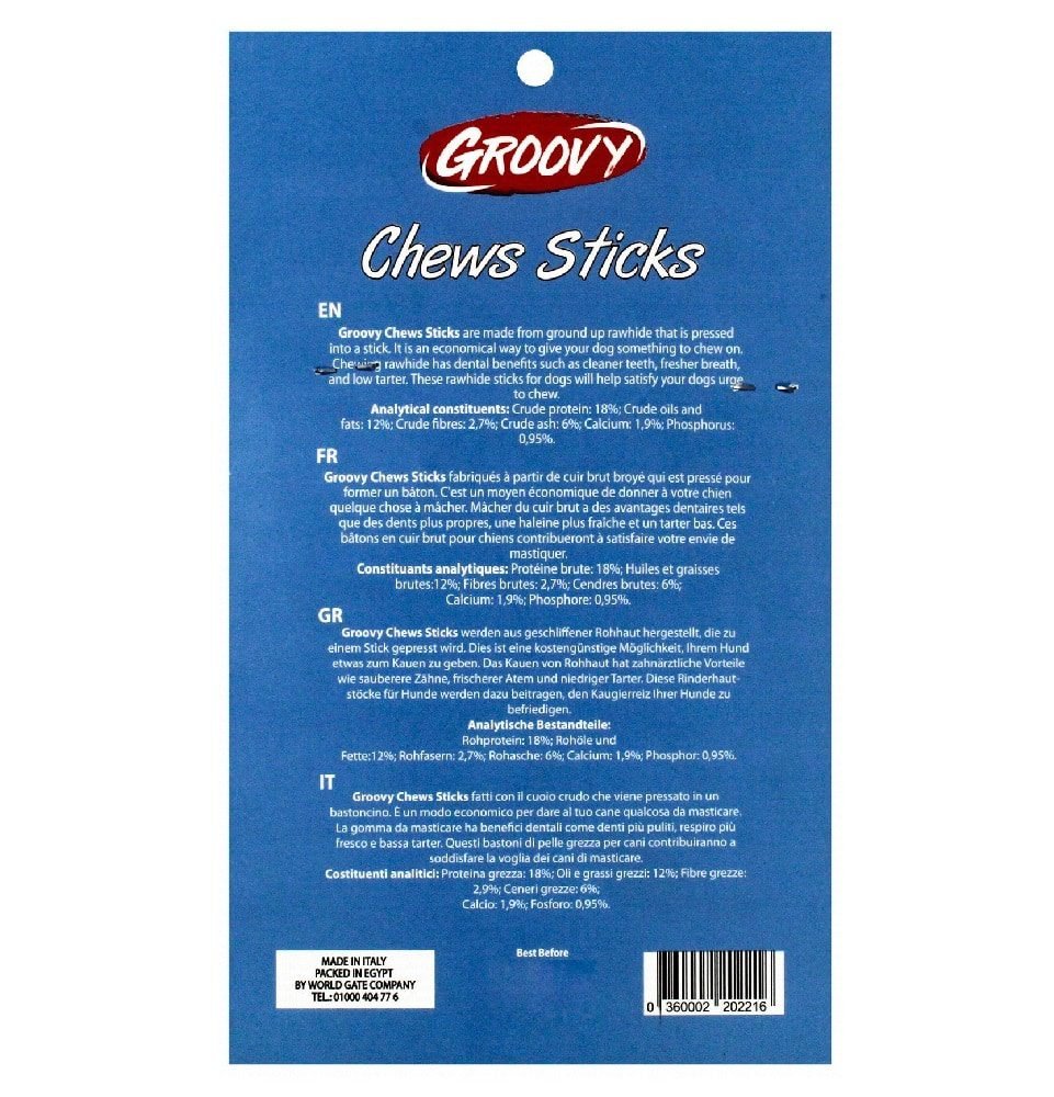 Groovy Chew Stick Dog Treats 10 Per Pack