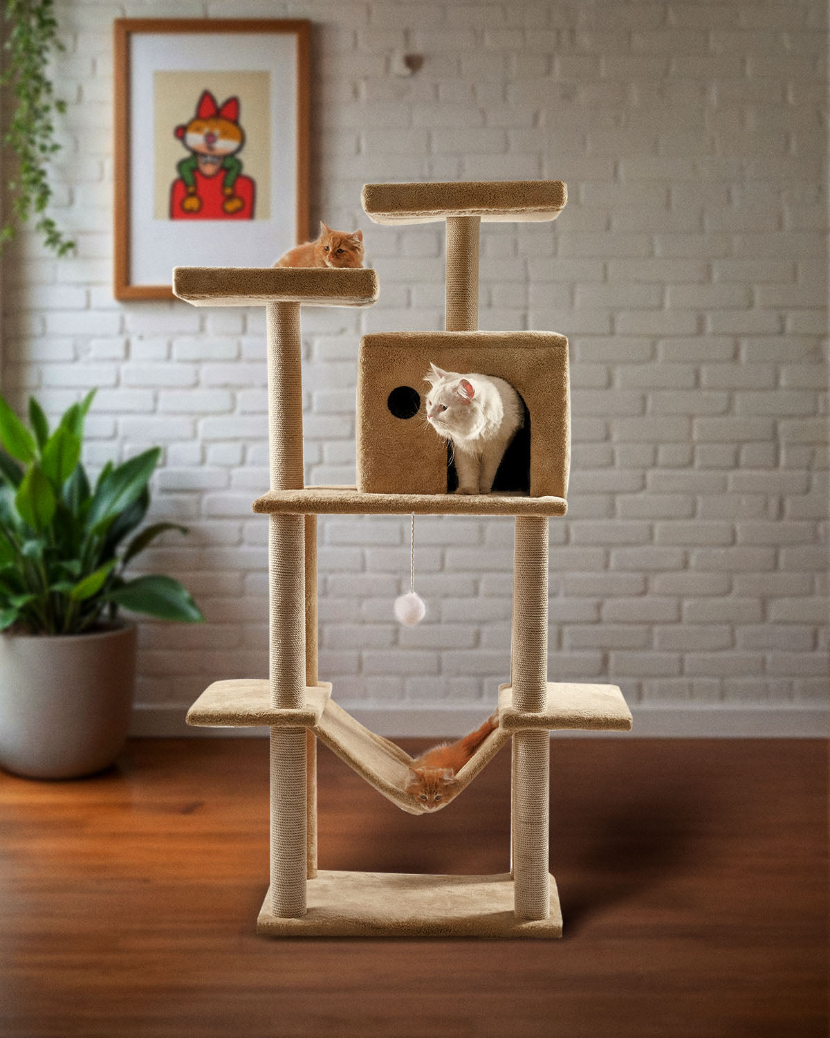 Cat Tree Platform With Indoor Scratches And Posts Large