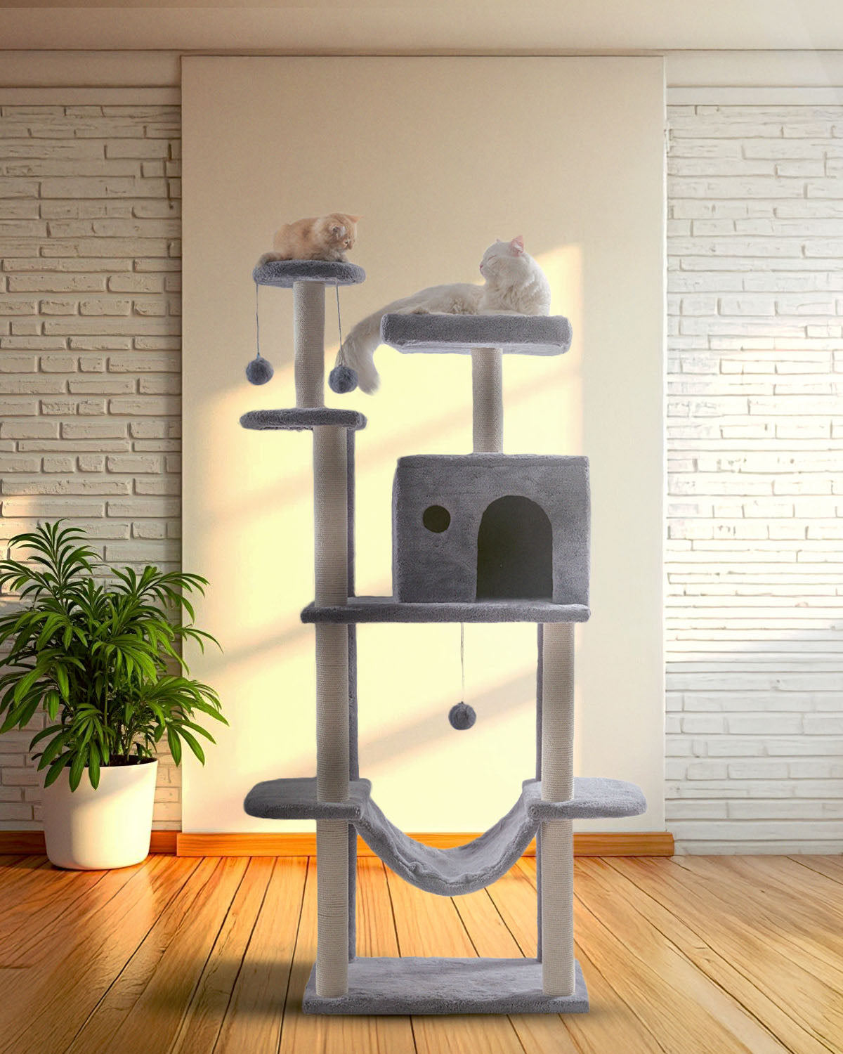 Cat Tree Platform With Indoor Scratches And Posts Large