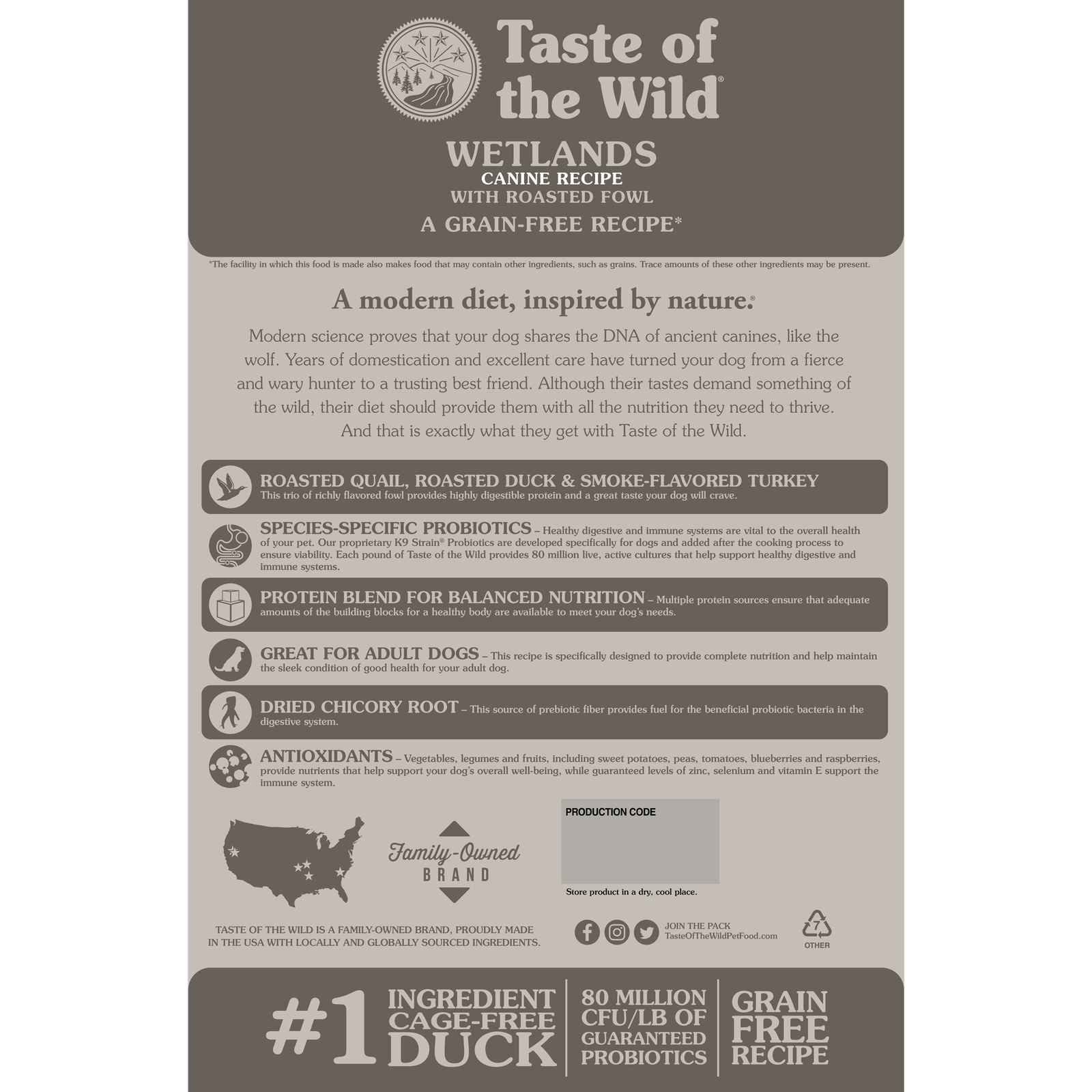 طعام الكلاب الجاف Taste of the Wild Wetlands مع الطيور البرية 2 كجم