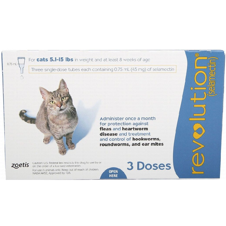 Revolution Flea and Heartworm Disease Treatments for Cats one tablet