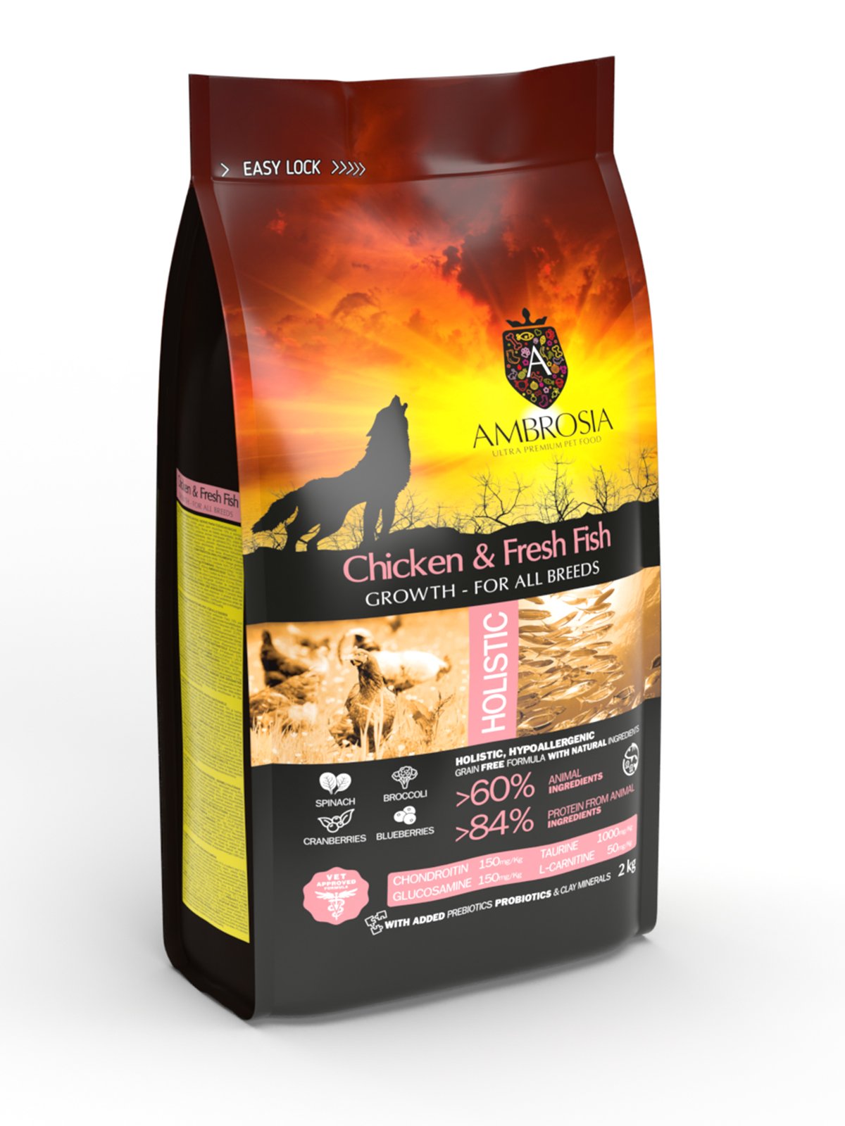 Ambrosia Dry Food with Chicken and Fish for Puppies 2 kg