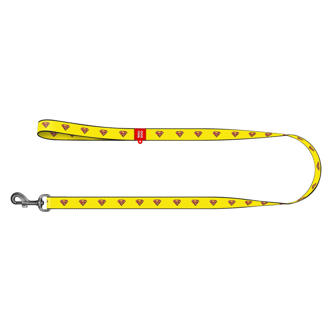 WauDog Yellow Superman Print Dog Leash 122 in 1.5 cm