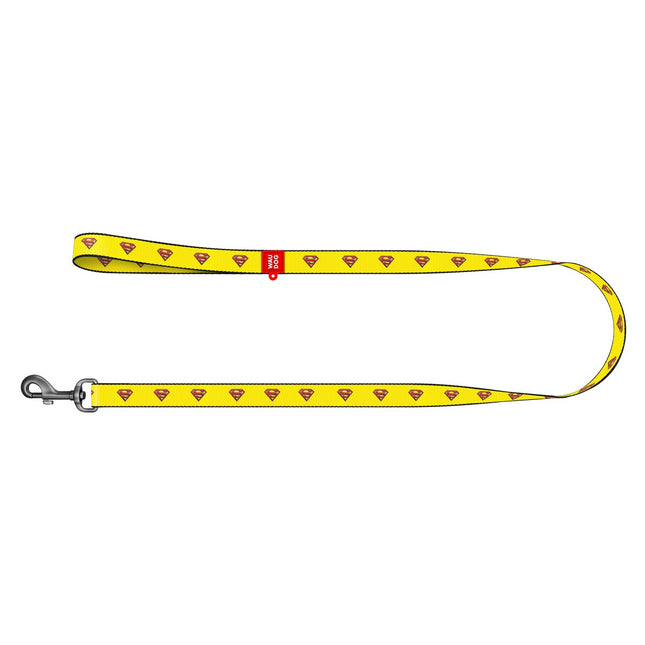 WauDog Yellow Superman Print Dog Leash 122 in 1.5 cm