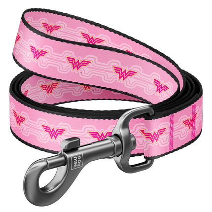 WauDog Pink Wonderwoman Print Dog Leash 122 in 2.5cm