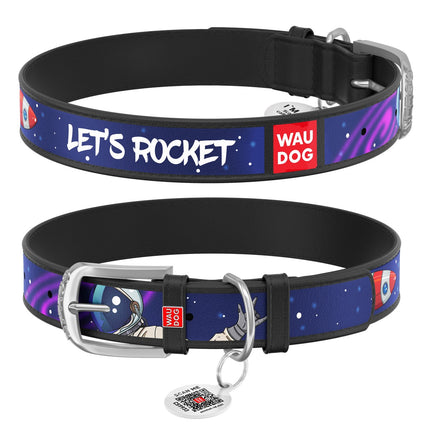 طوق كلب من النايلون الأسود متوسط ​​الحجم مزود بحلقة دائرية من 35 إلى 51 بوصة 2 سم