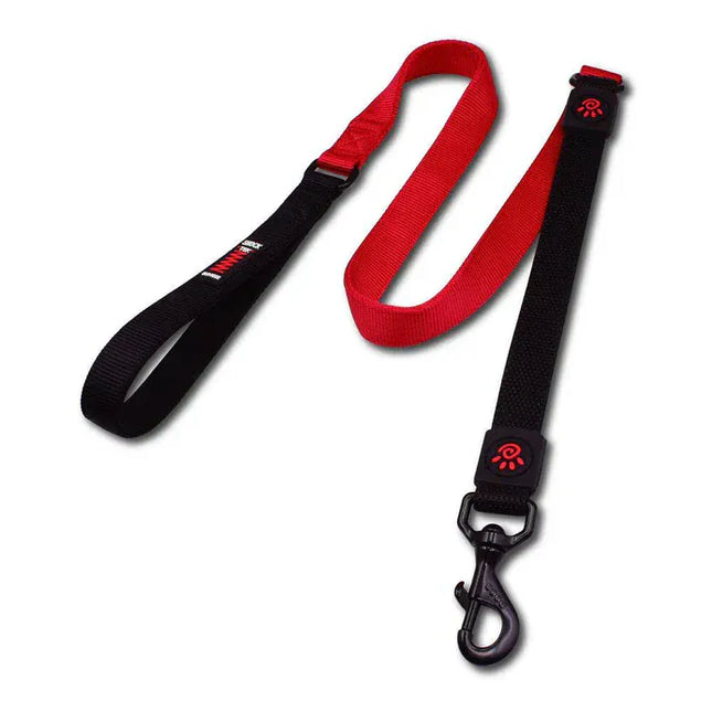 Ziggy Pupps Dog Doco Black and Red Nylon Bungee Dog Leash Large