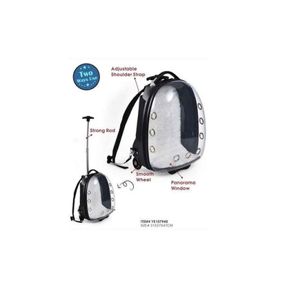 Naomi Black And Clear Pet Carrier Backpack