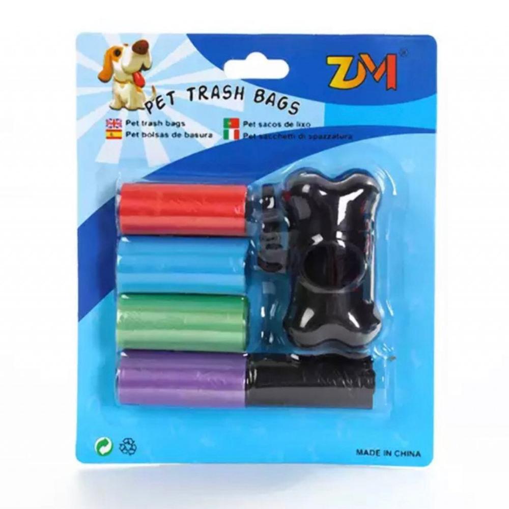 Pet Poop Roll Bags With Dispenser From ZM 5 psc