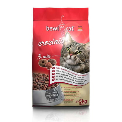 Bewi Cat Crocinis 3 Mix Dry Food Sterilized Adult Cats 5 kg