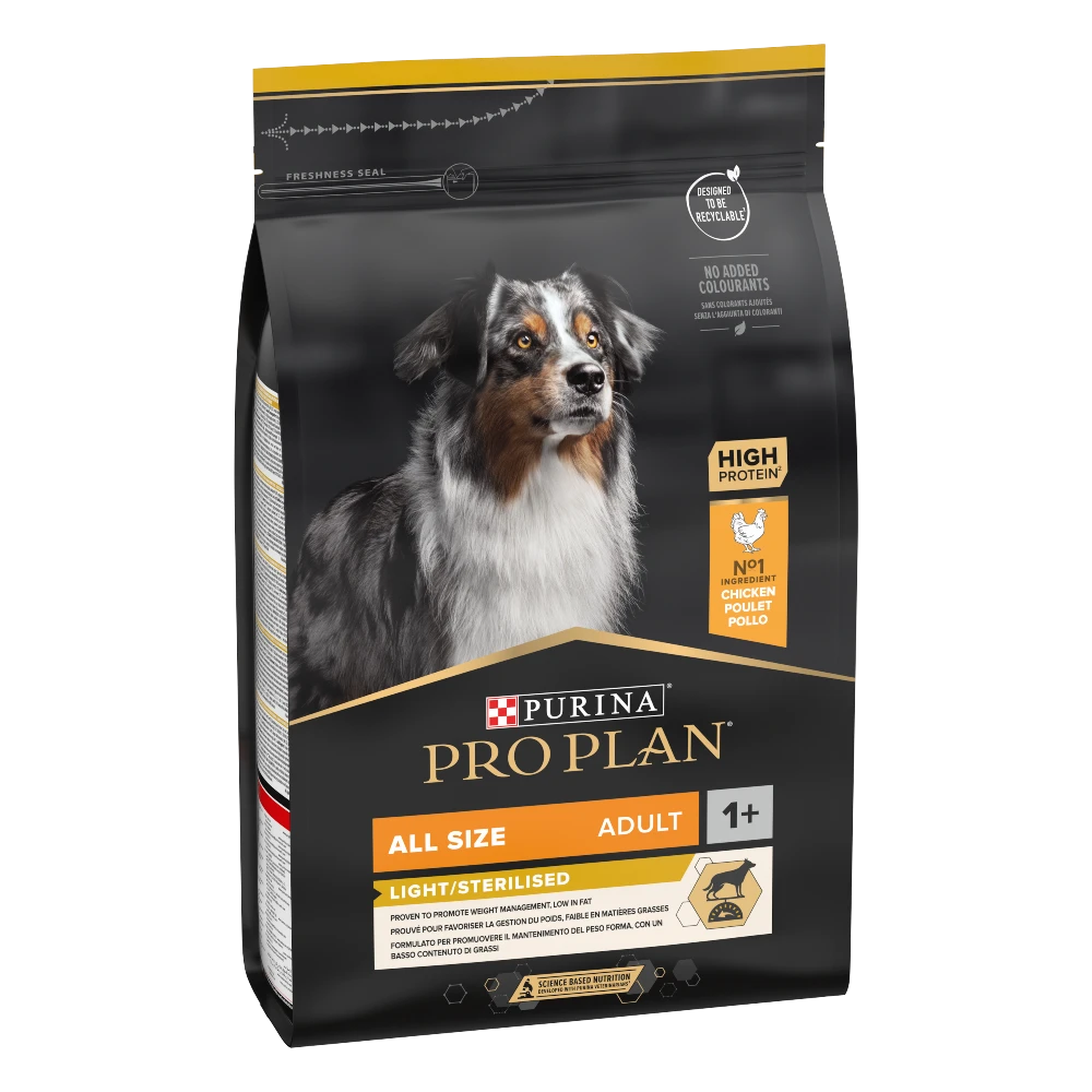 Purina Pro Plan Light and Sterilised Dry Food with Chicken for Adult Dogs 14 kg