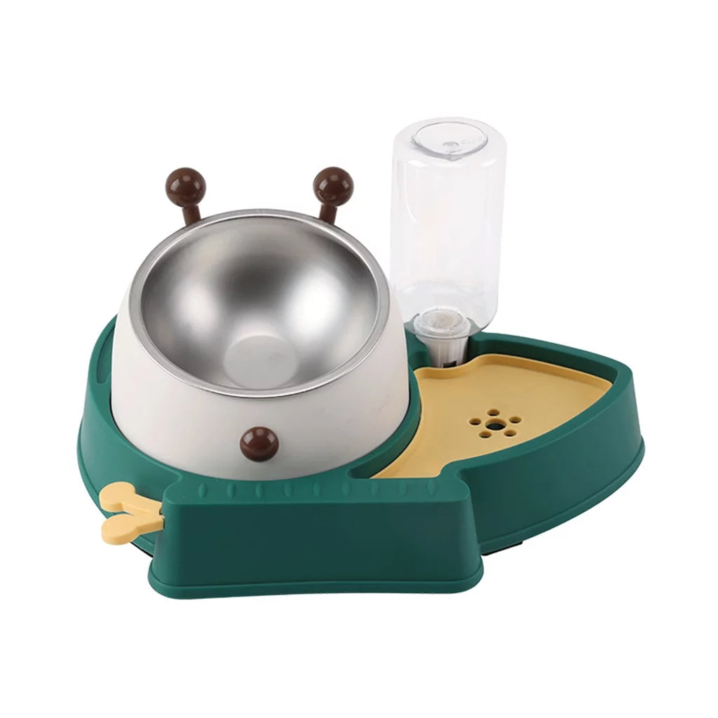 COSYOO Double Pet Food Bowl Detachable Cute Stainless Steel