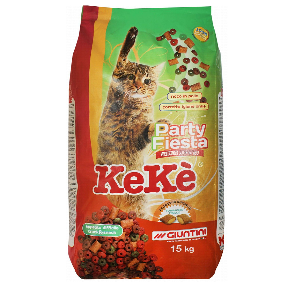 Keke Party Fiesta Dry Cat Food with Chicken 15 kg