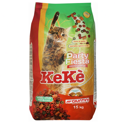 Keke Party Fiesta Dry Cat Food with Chicken 15 kg