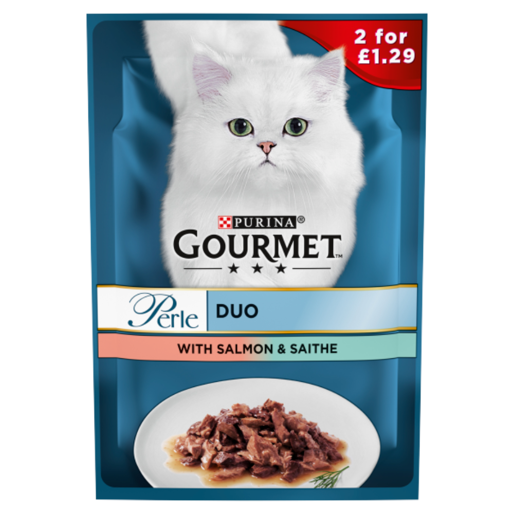 Gourmet wet food for cats with salmon and whitefish 85 gr