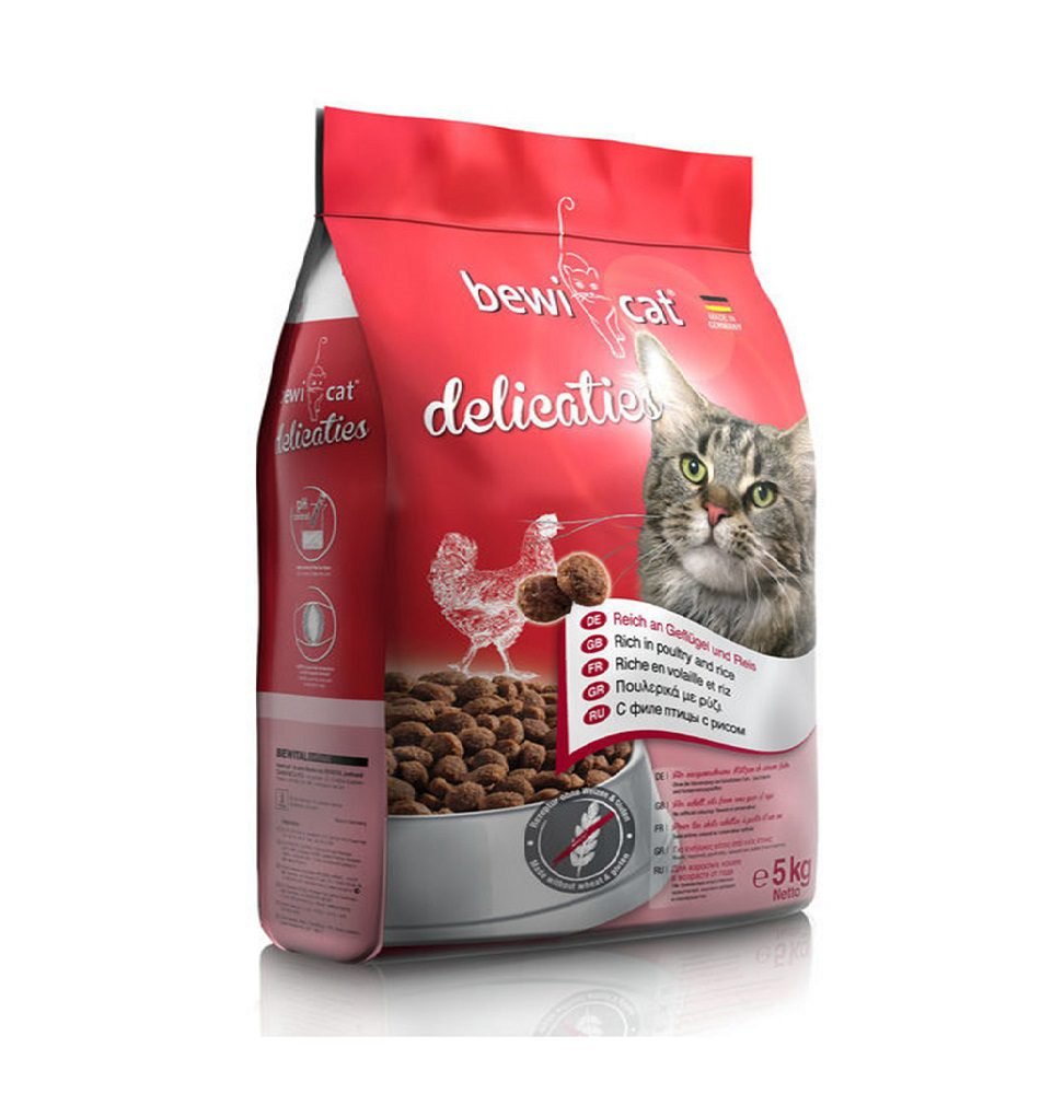 Bewi Cat Delicaties Dry Food with Poultry And Rice for Adult Cats 5 kg