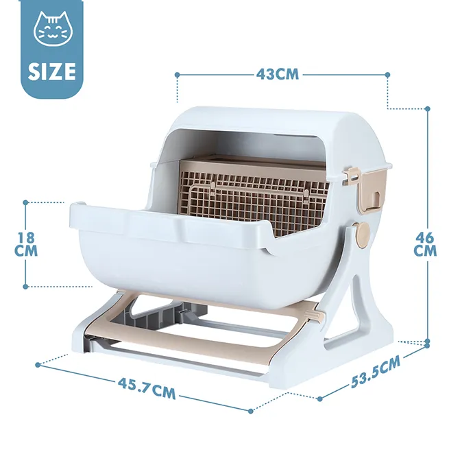 Naomi Semi automatic Cat Litter Box with Side Door