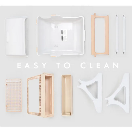 صندوق قمامة القطط نعومي براون آند وايت مع مغرفة 