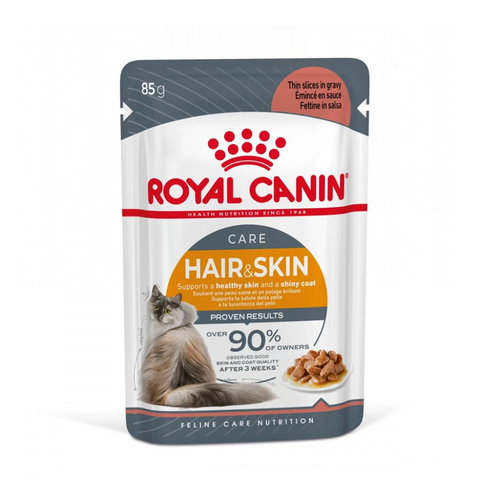 Royal Canin Hair and Skin Wet Cat Food Thin Slices in Gravy 85 gr