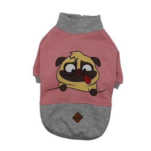 PAWSTAR pink Pug Pullover large for dog