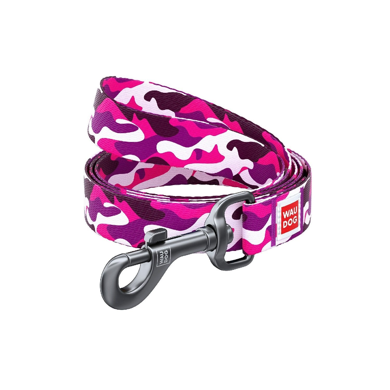 WAUDOG Nylon dog leash Pink Camo design L122 cm